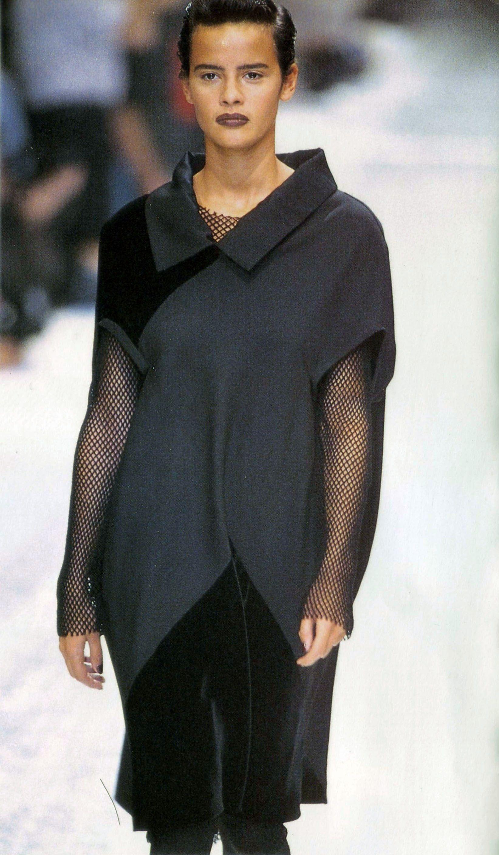 Comme des Garçons black fishnet top and leggings set, fw 1991 at ...