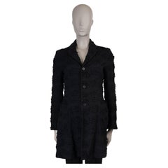 COMME DES GARCONS black FLORAL EMBELLISHED LONG Blazer Jacket S