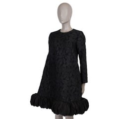 COMME DES GARCONS black FLORAL JACQUARD FLARED Dress XS