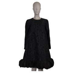 COMME DES GARCONS black FLORAL JACQUARD FLARED Dress XS