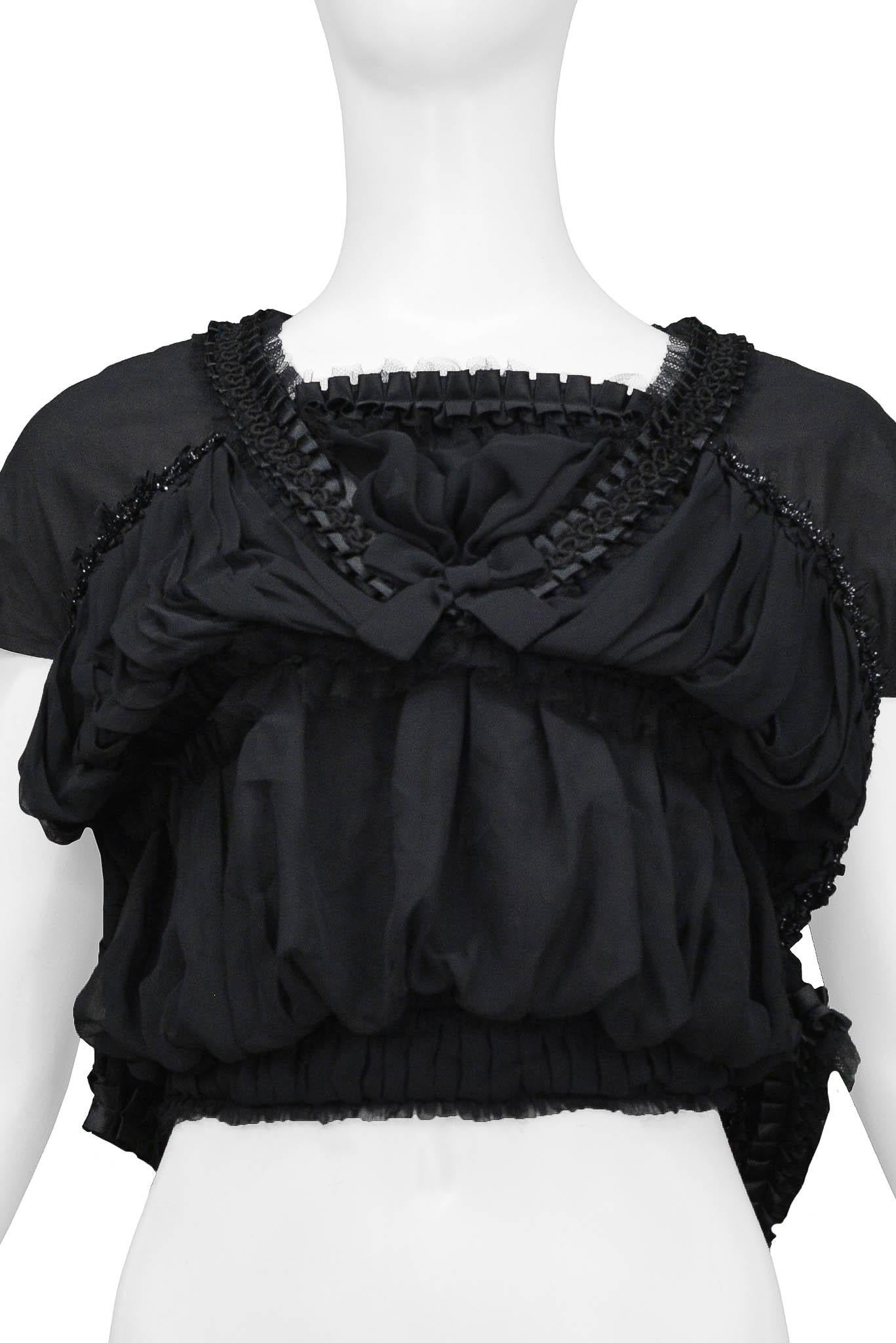 Nero Comme Des Garcons - Top con nastro arricciato nero in vendita