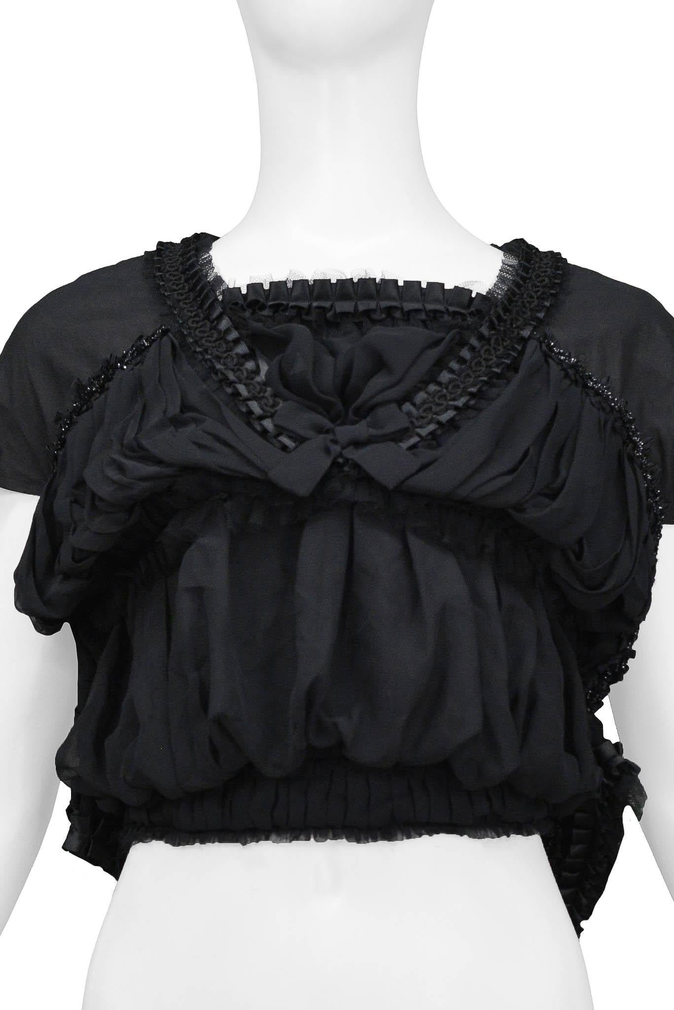 Comme Des Garcons Schwarzes gerafftes Band-Top im Zustand „Hervorragend“ im Angebot in Los Angeles, CA