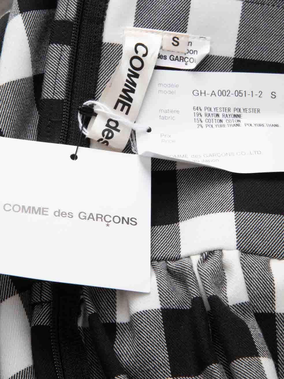 Women's Comme Des Garcons Black Gingham Bow Midi Dress Size S For Sale