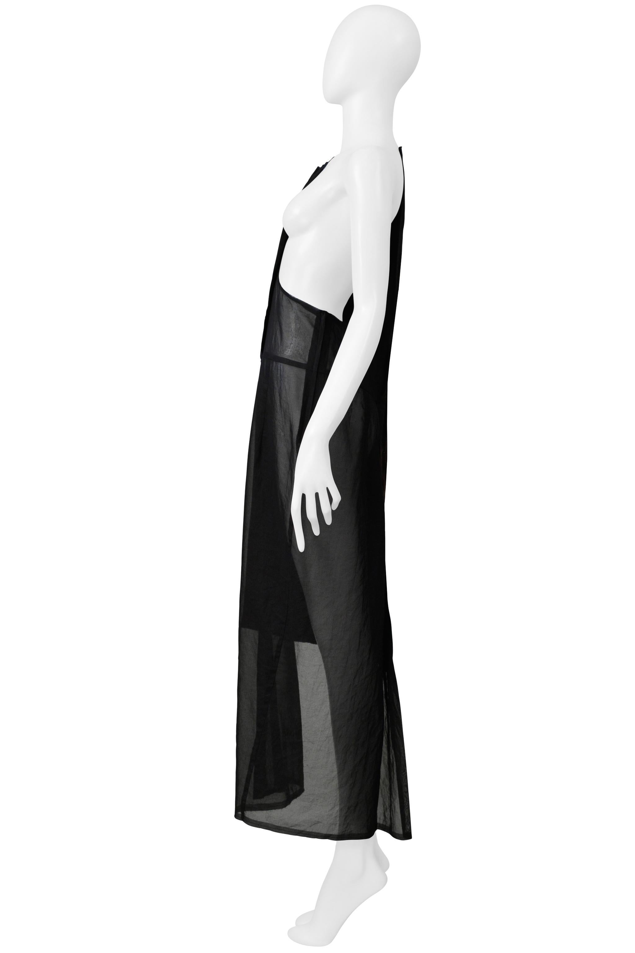 Comme Des Garcons - Robe noire avec empiècements en velours marron 1998 en vente 4