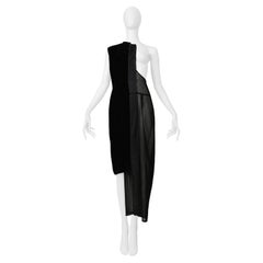 Comme Des Garcons - Robe noire avec empiècements en velours marron 1998