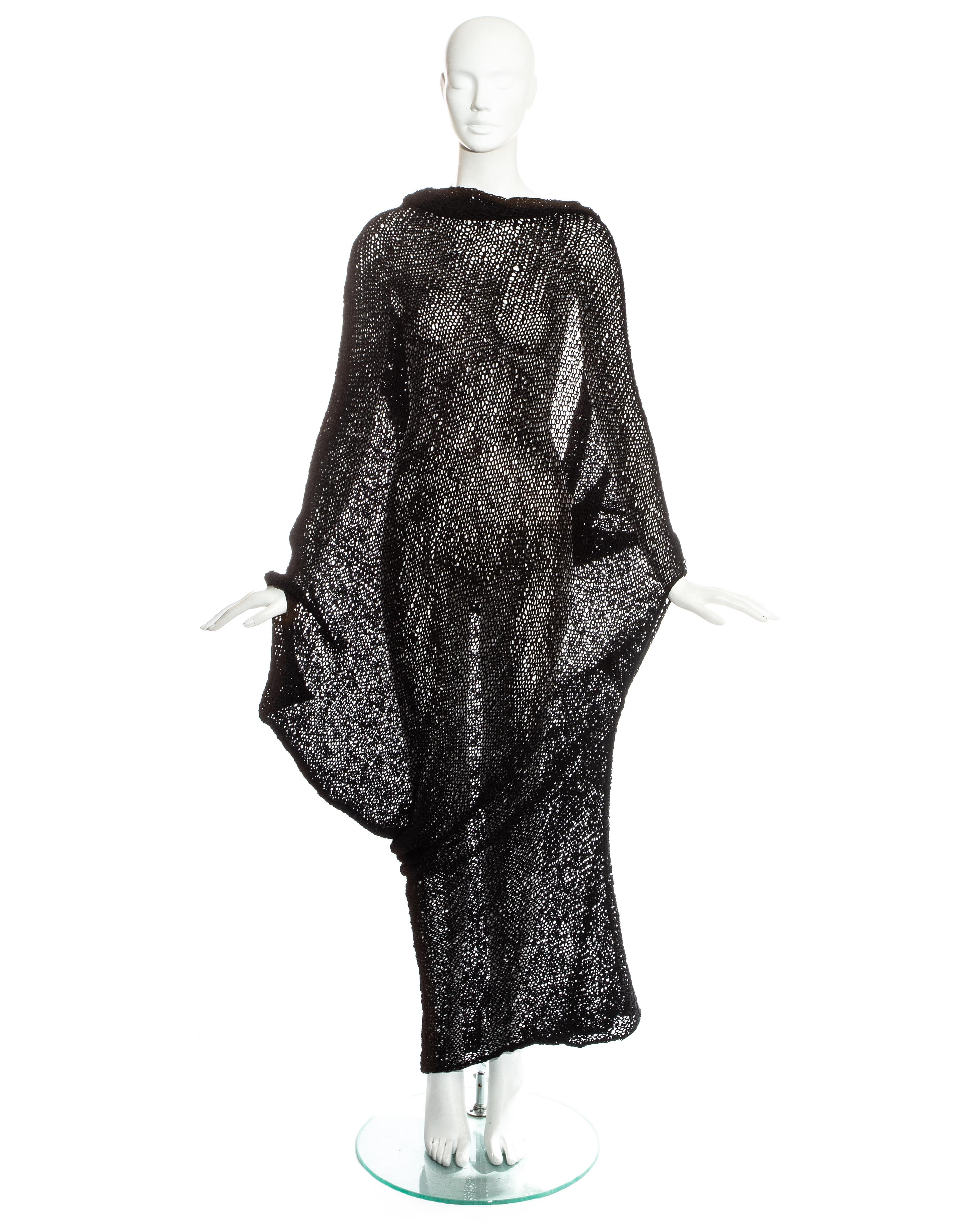 Comme des Garcons black knitted raw silk dress, ss 1984 For Sale 2