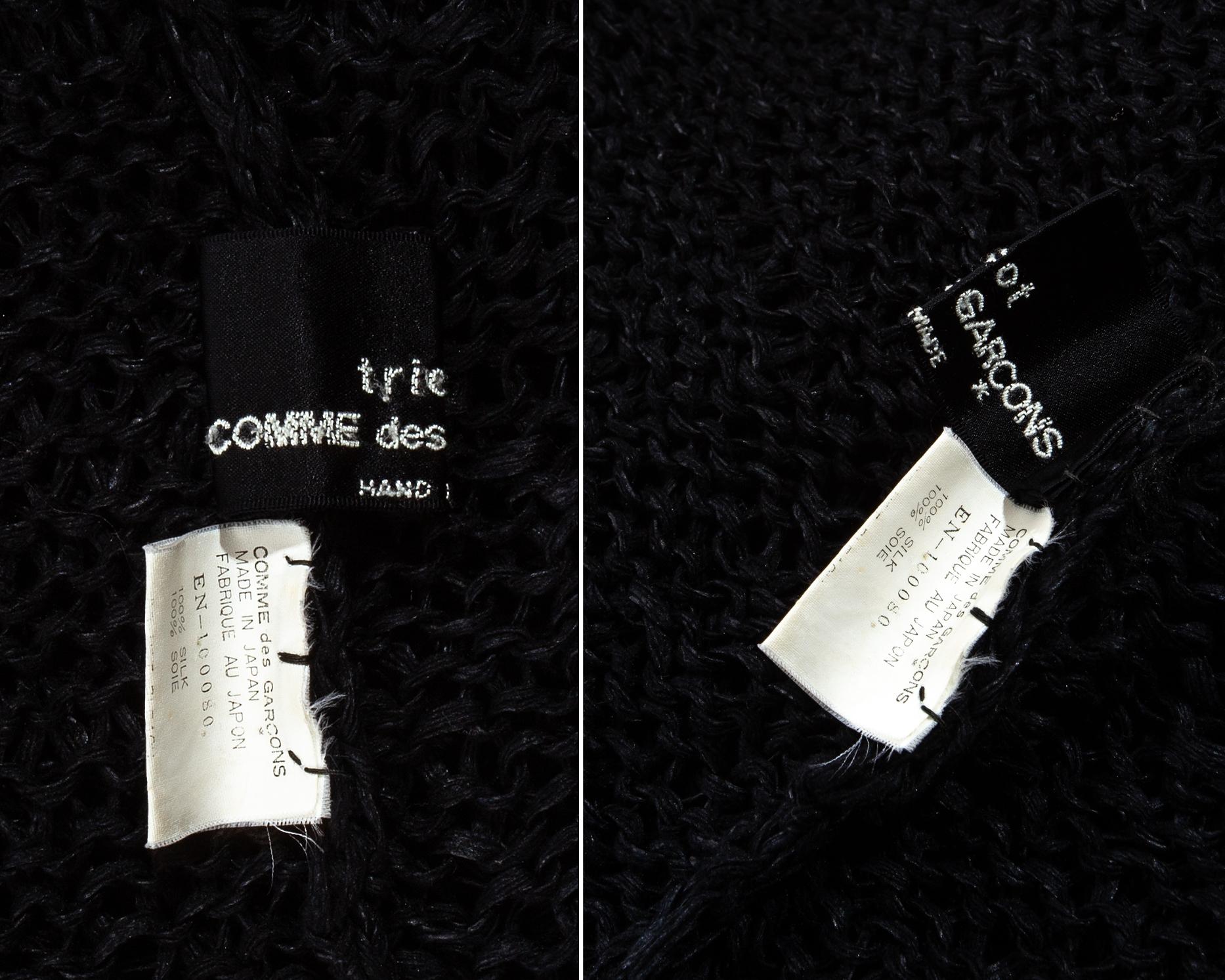 Comme des Garcons black knitted raw silk dress, ss 1984 For Sale 4