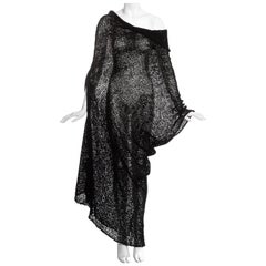 Comme des Garcons black knitted raw silk dress, ss 1984 