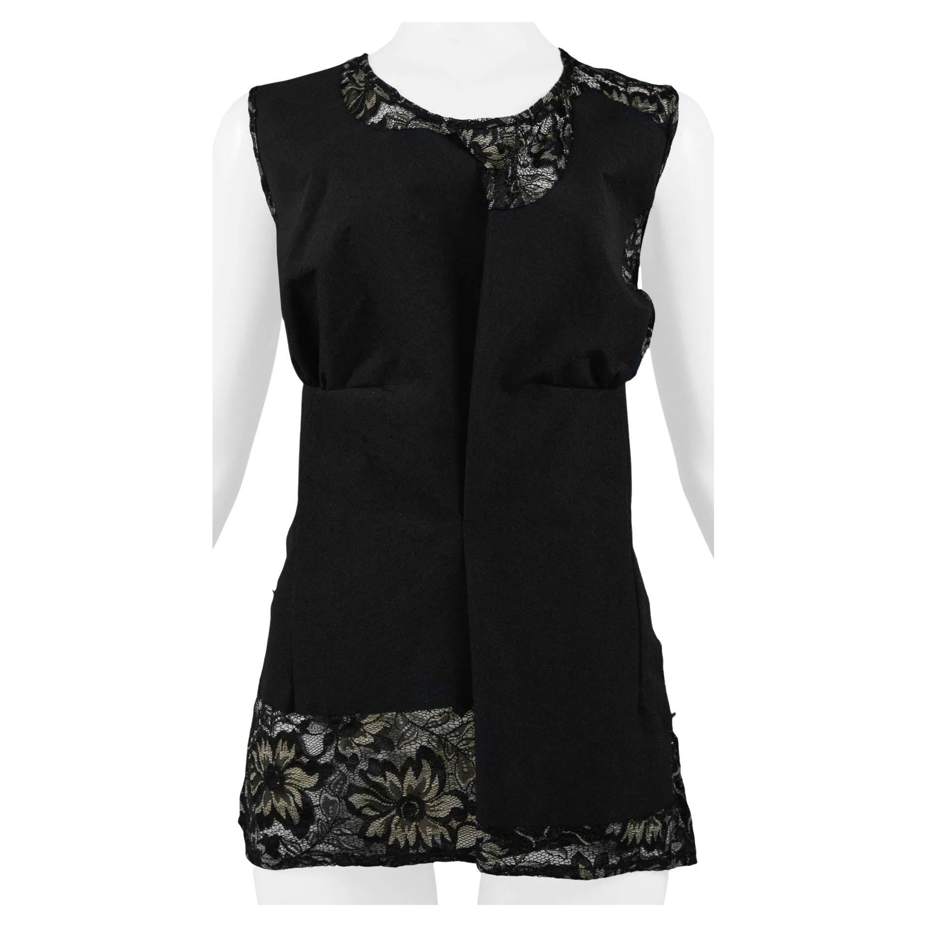 Comme Des Garcons Black & Lace Abstract Top 1997 For Sale