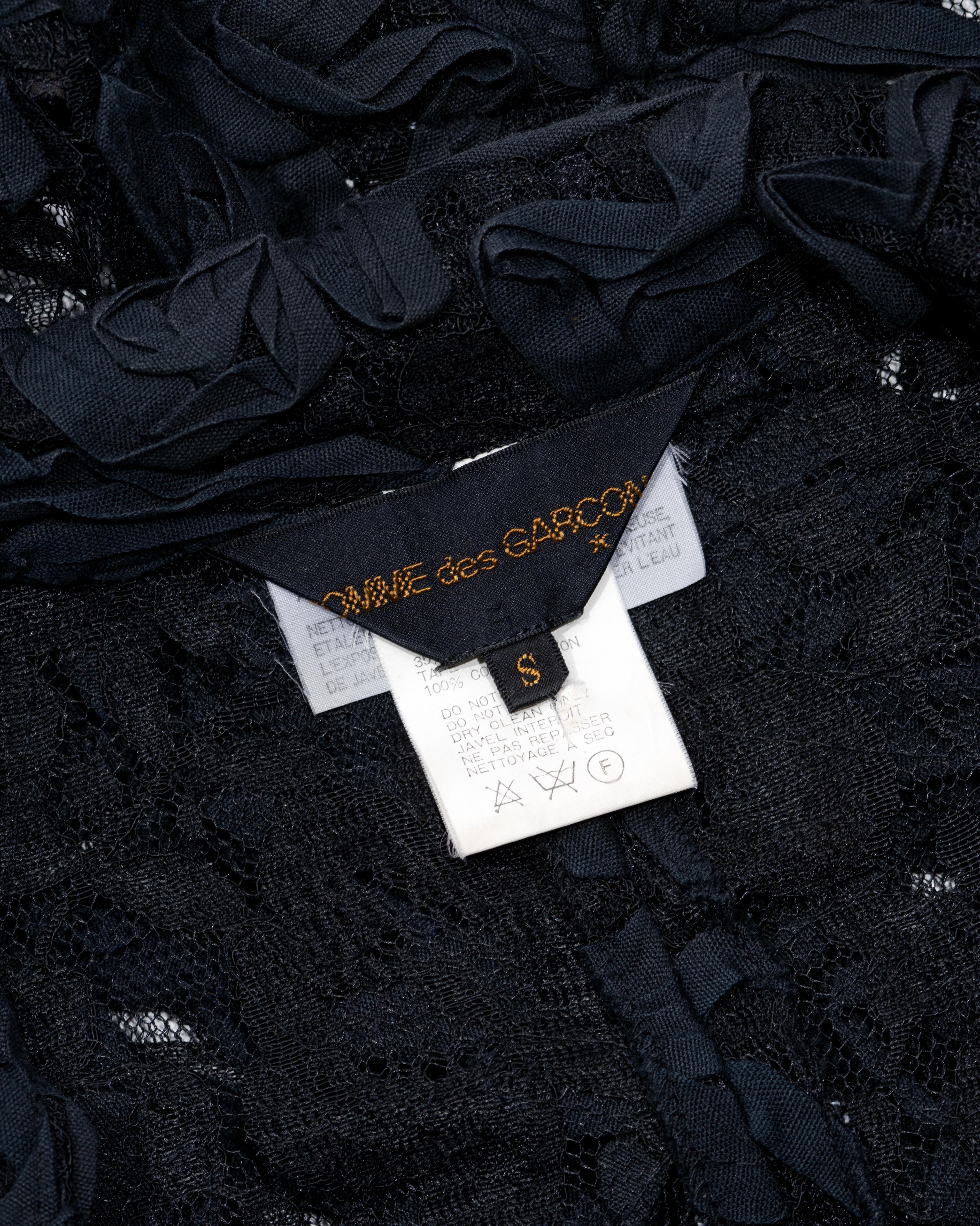 Comme des Garçons Black Lace Bubble Hem Jacket With Ribbon Embroidery, ss 1987 For Sale 12