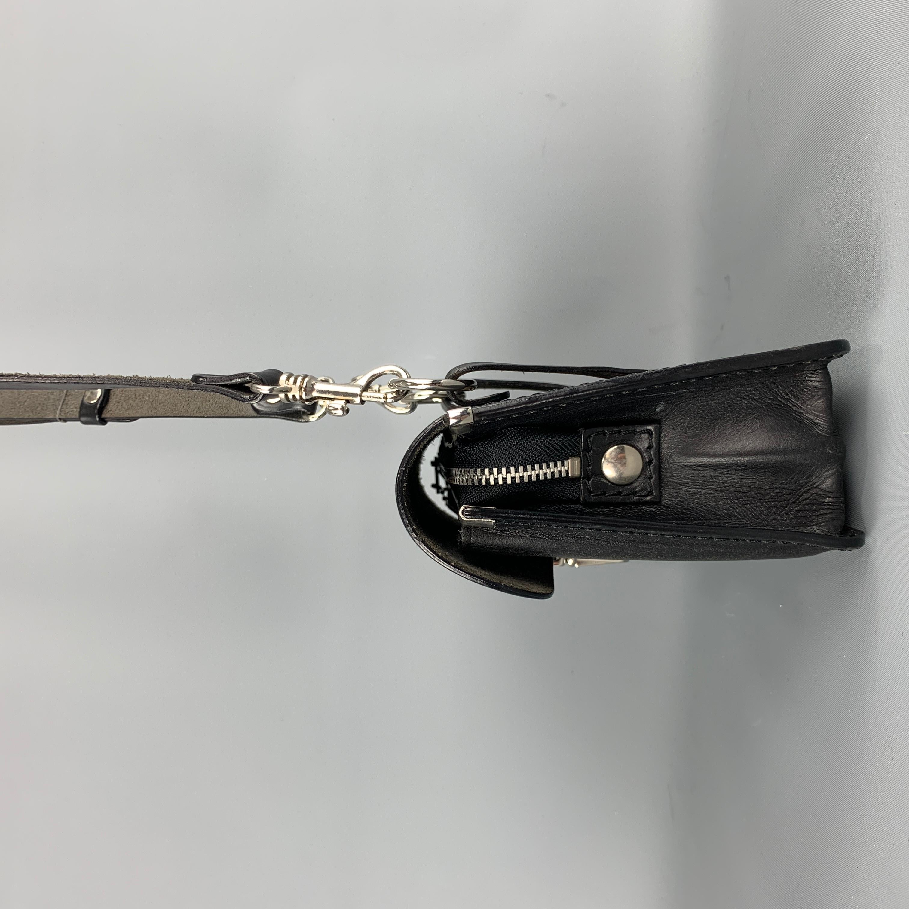 COMME des GARCONS Black Leather Detachable Strap Mini Satchel Belt Bag 3
