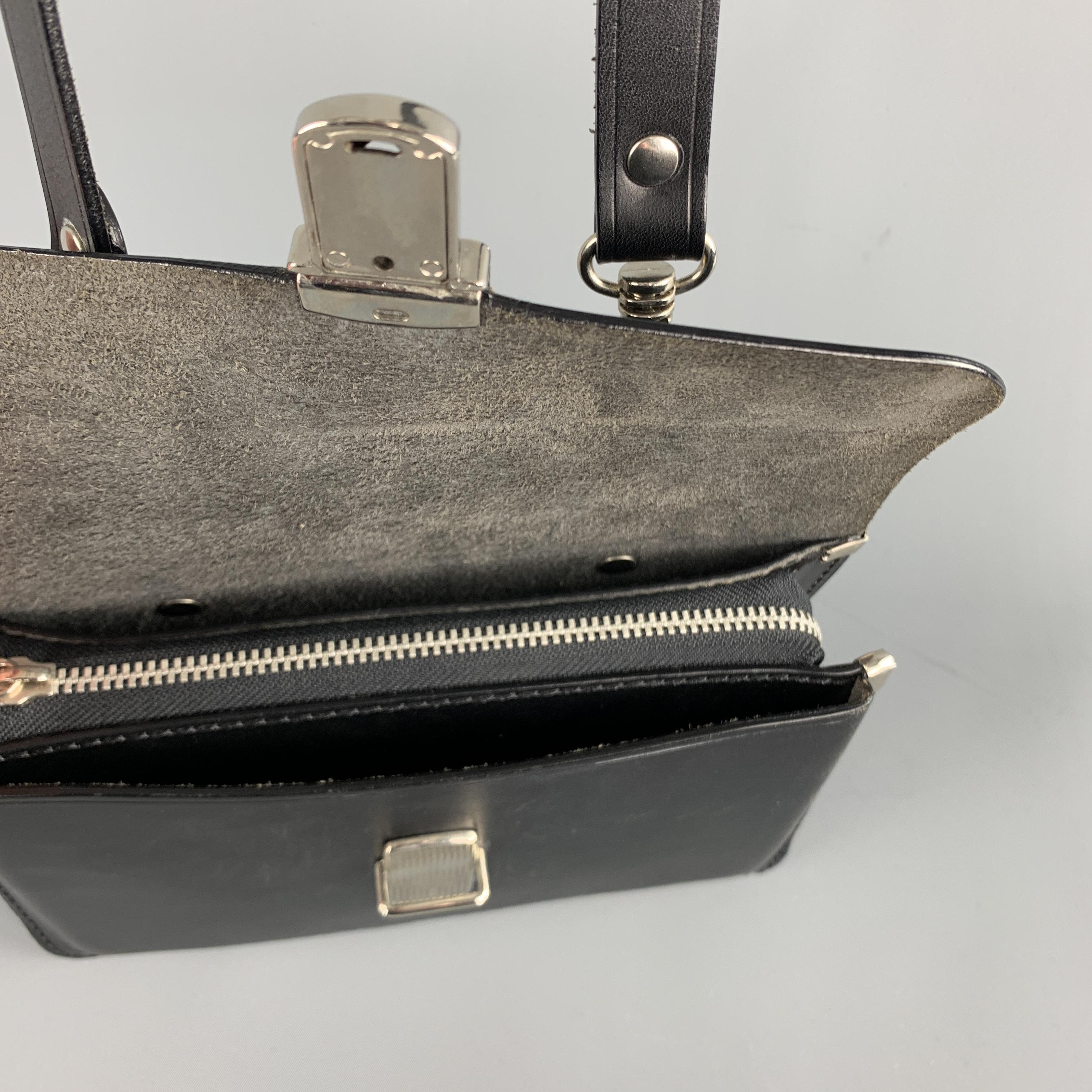 COMME des GARCONS Black Leather Detachable Strap Mini Satchel Belt Bag 4