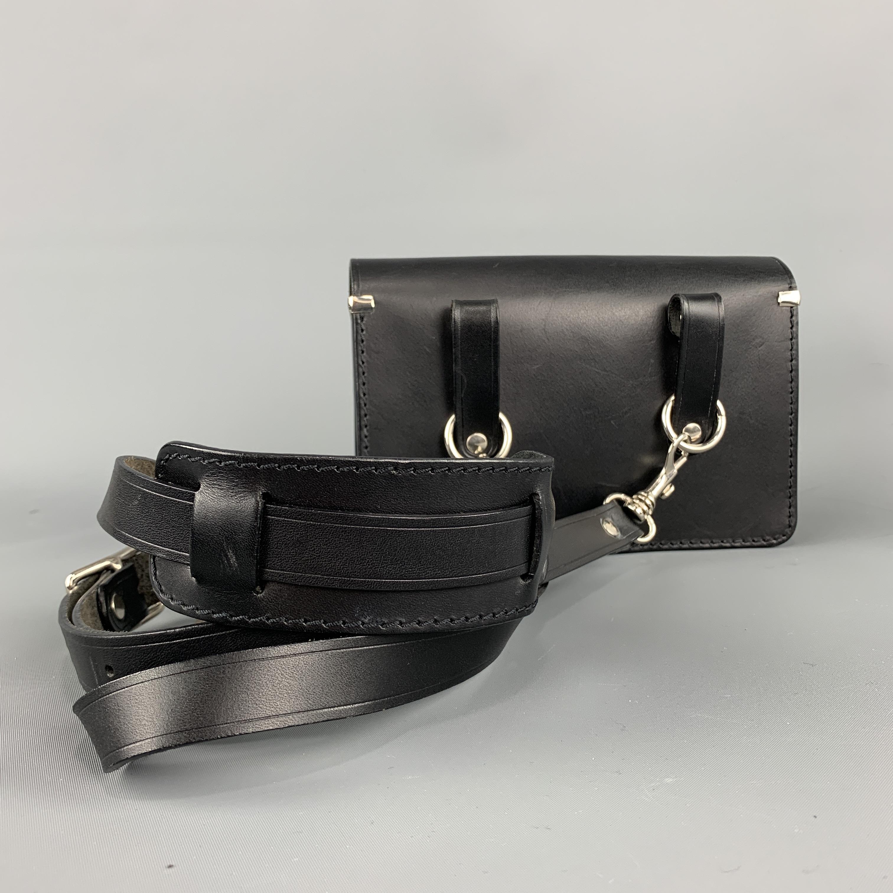 COMME des GARCONS Black Leather Detachable Strap Mini Satchel Belt Bag 7