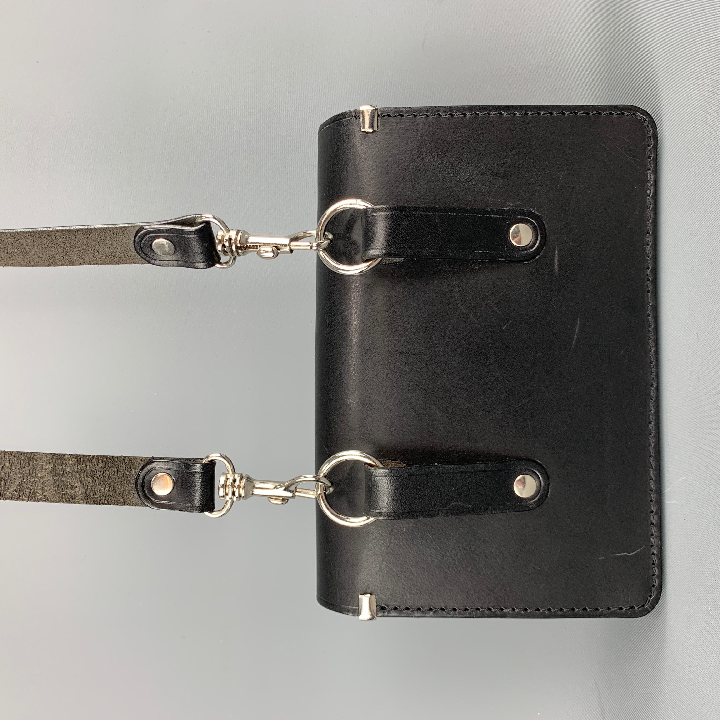 COMME des GARCONS Black Leather Detachable Strap Mini Satchel Belt Bag 1
