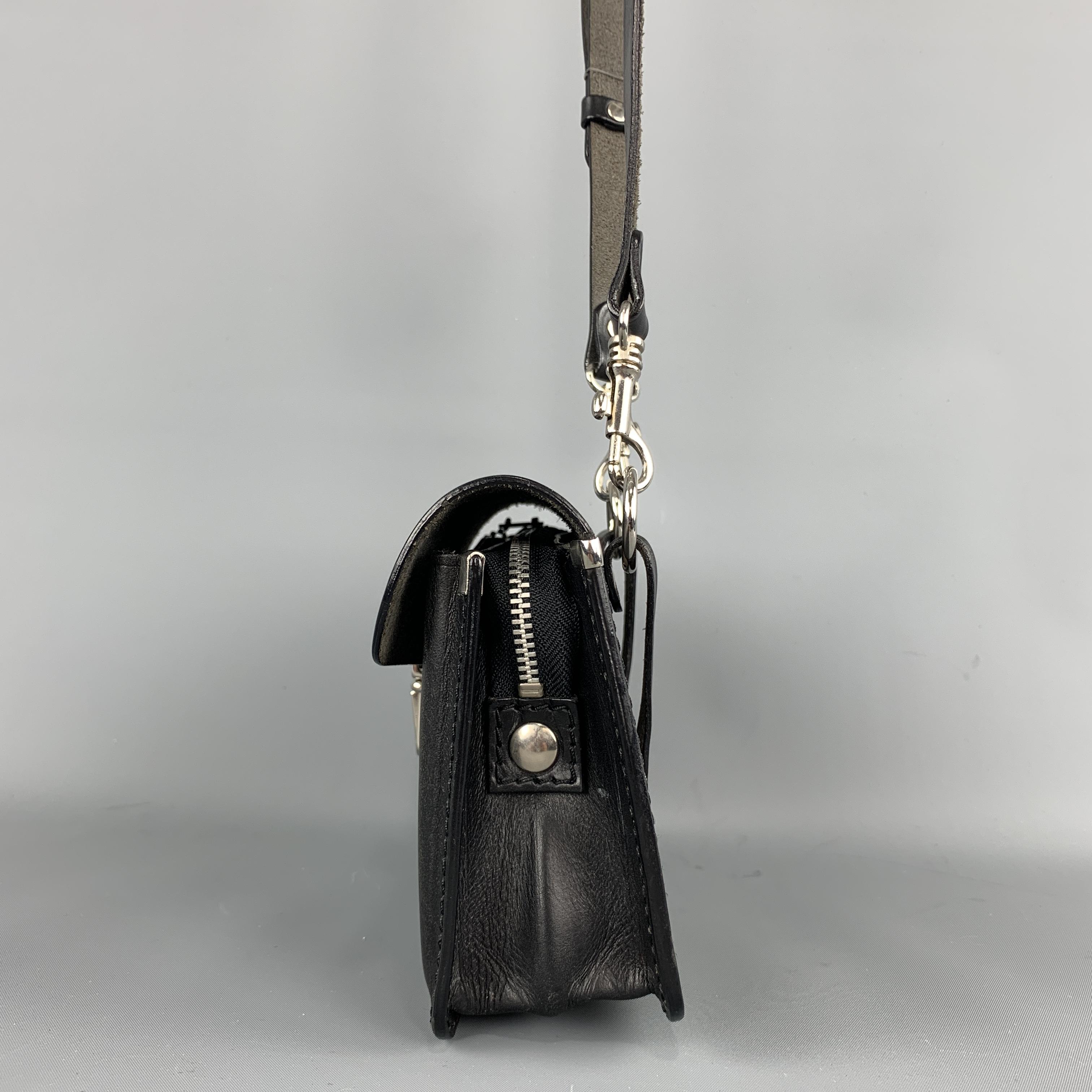 COMME des GARCONS Black Leather Detachable Strap Mini Satchel Belt Bag 2