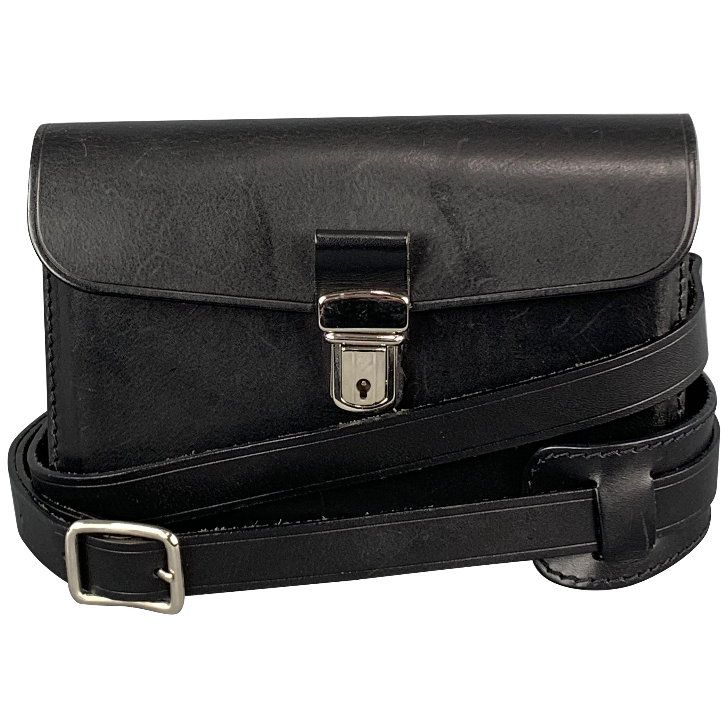 COMME des GARCONS Black Leather Detachable Strap Mini Satchel Belt Bag