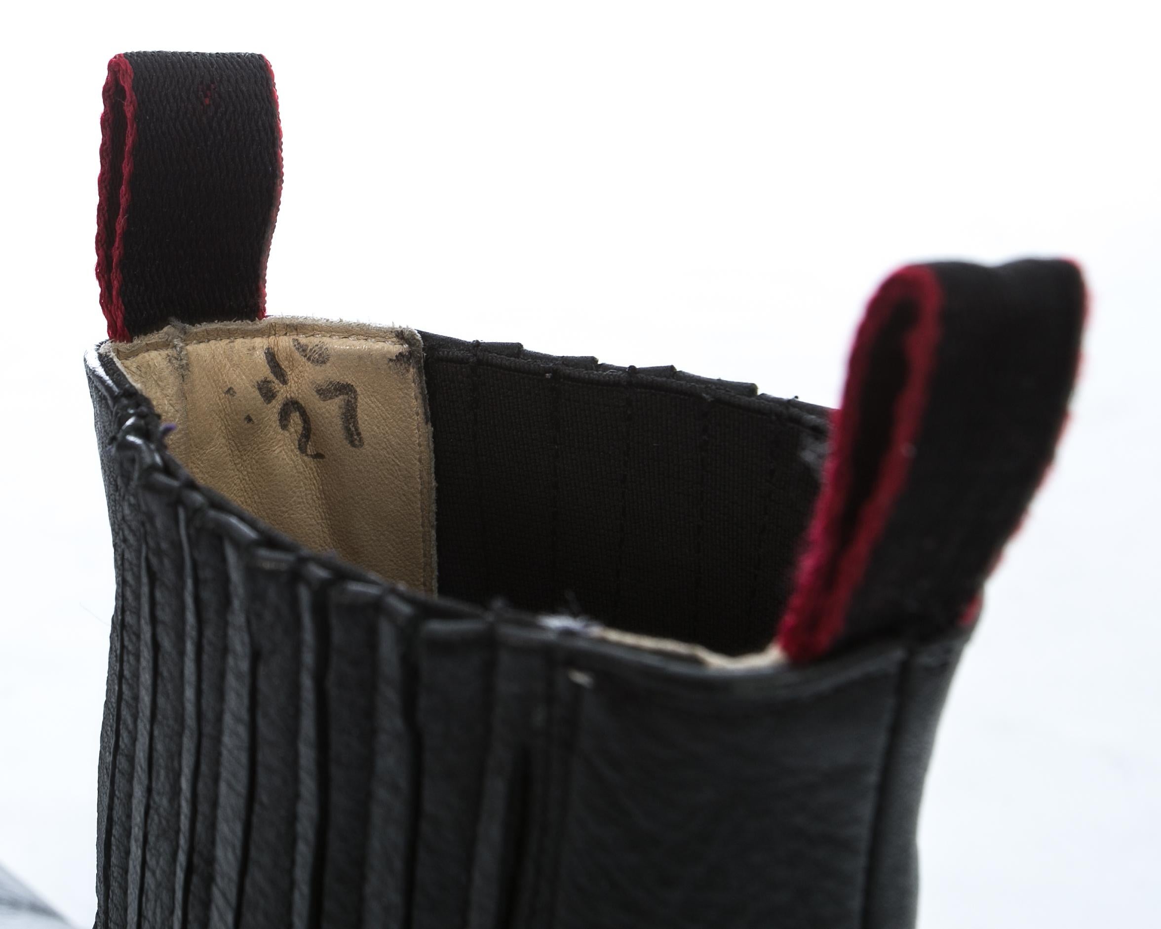 Men's Comme des Garcons black leather 'Jugo' boots, ca. 2015
