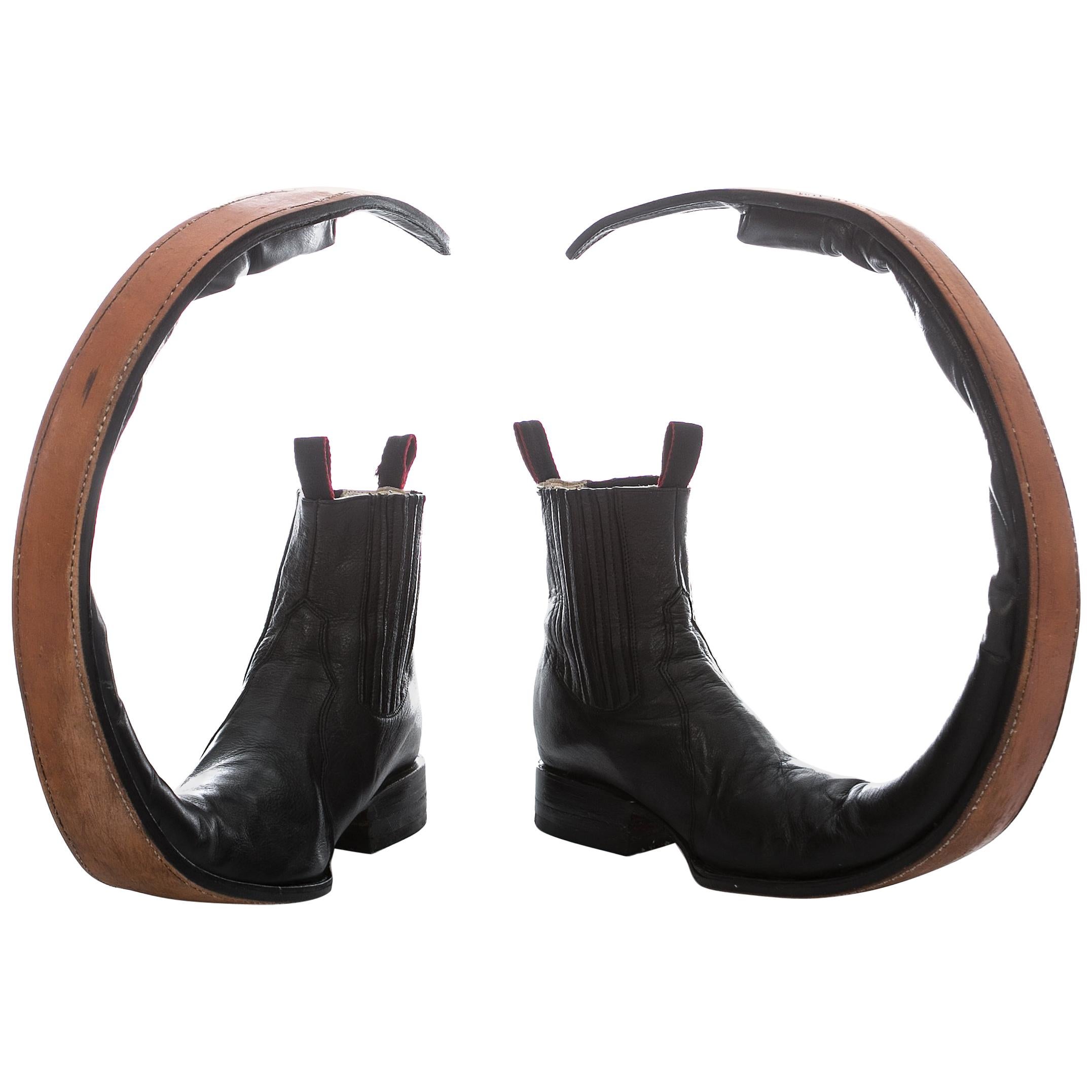 Comme des Garcons black leather 'Jugo' boots, ca. 2015