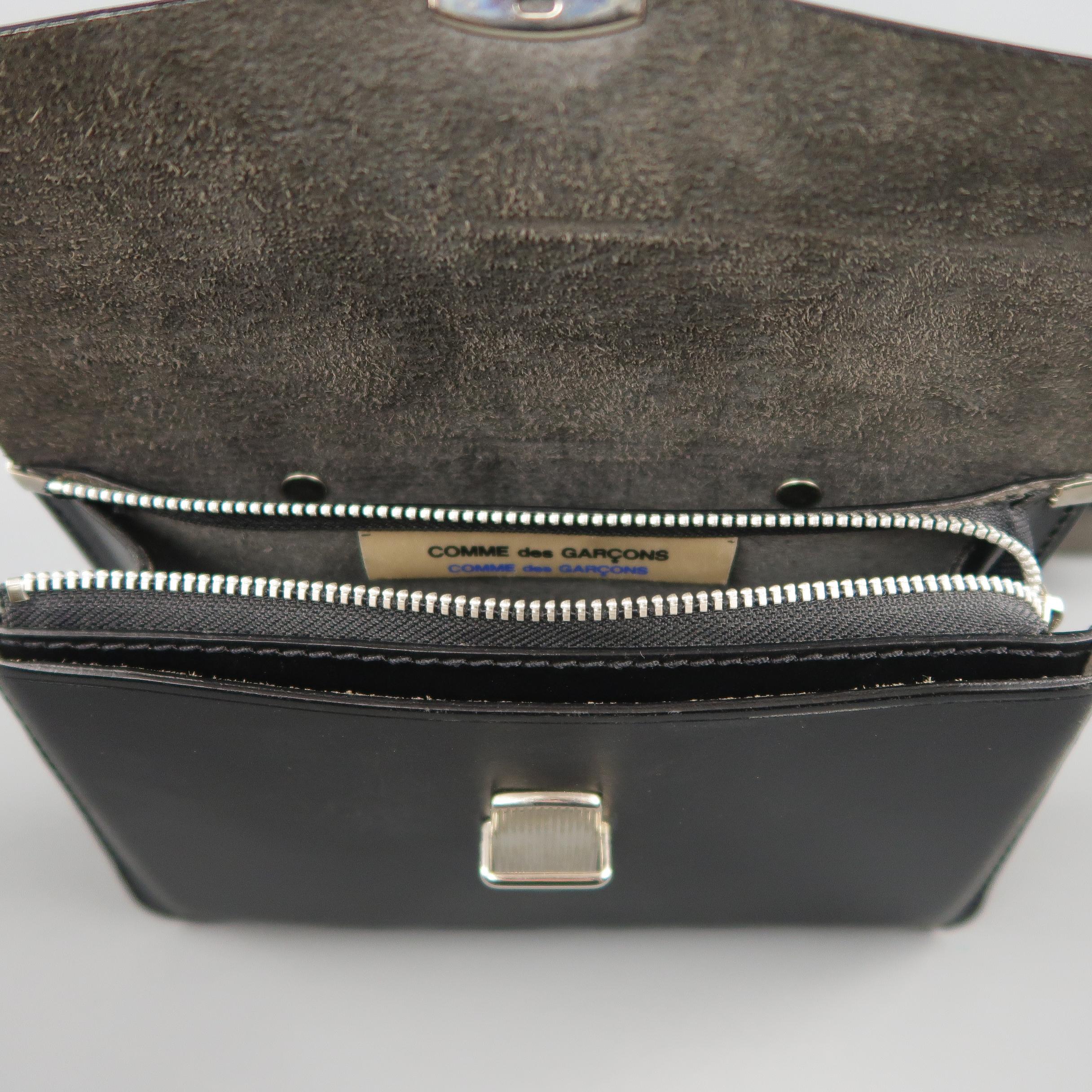 COMME des GARCONS Black Leather Mini Satchel Cross Body Handbag 3
