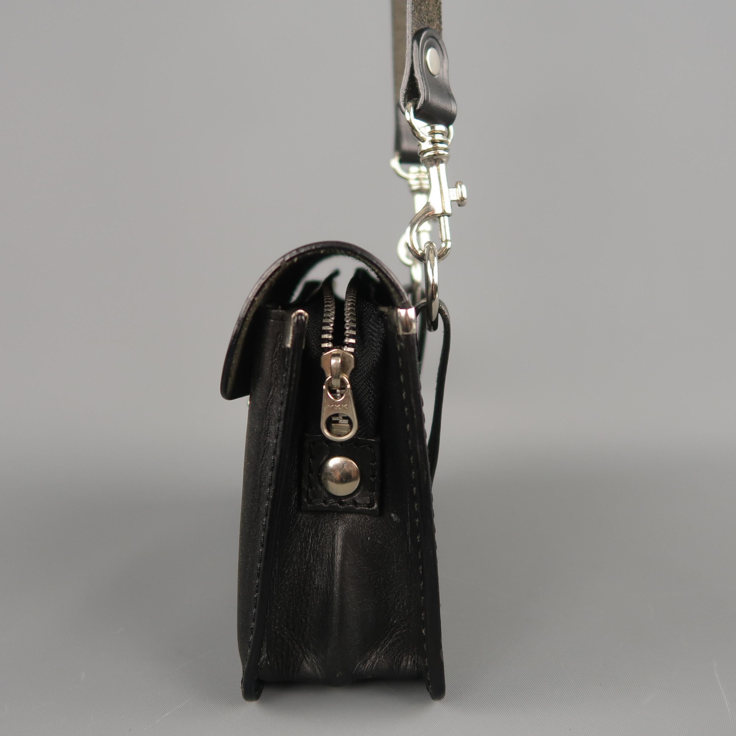 COMME des GARCONS Black Leather Mini Satchel Cross Body Handbag In Excellent Condition In San Francisco, CA