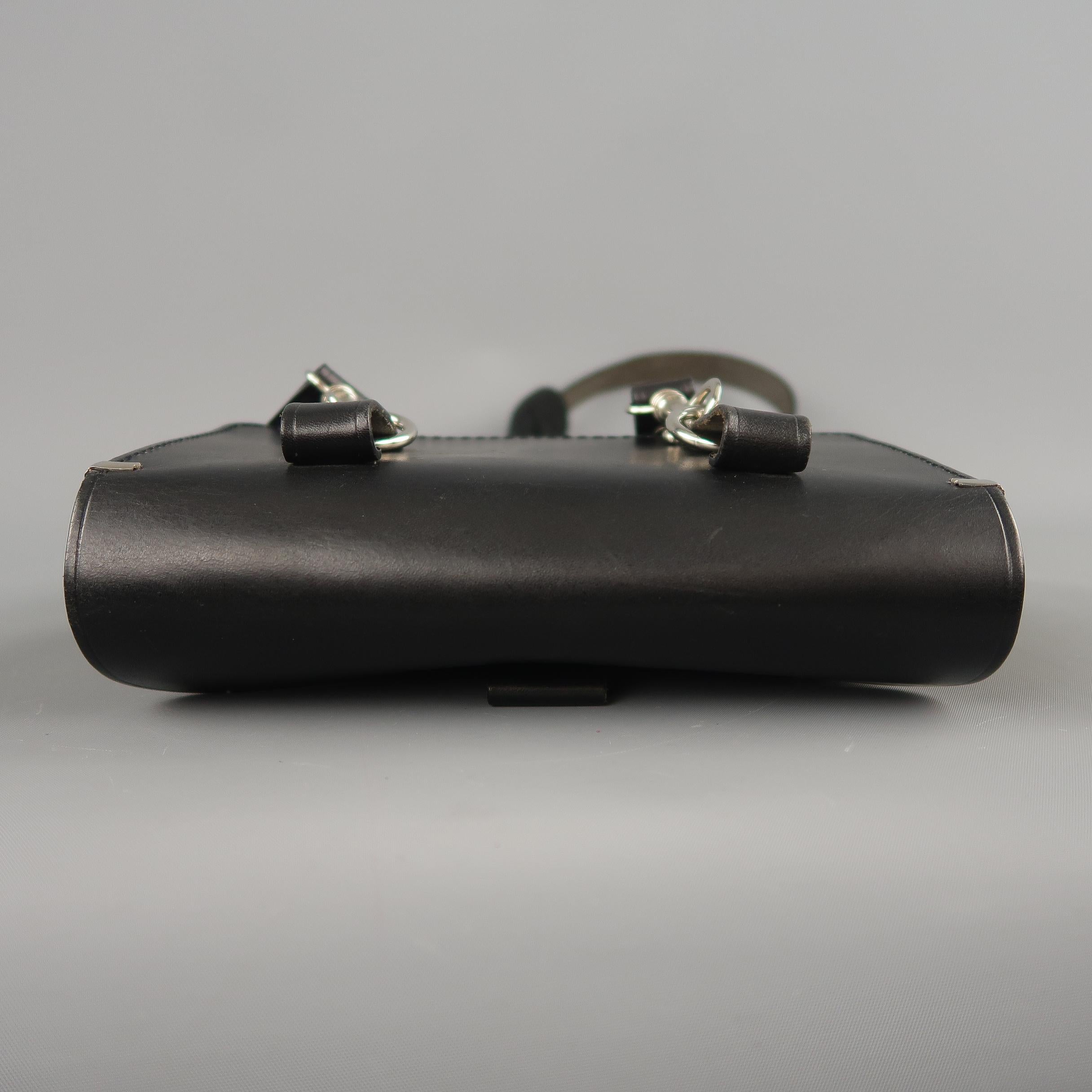 COMME des GARCONS Black Leather Mini Satchel Cross Body Handbag 1