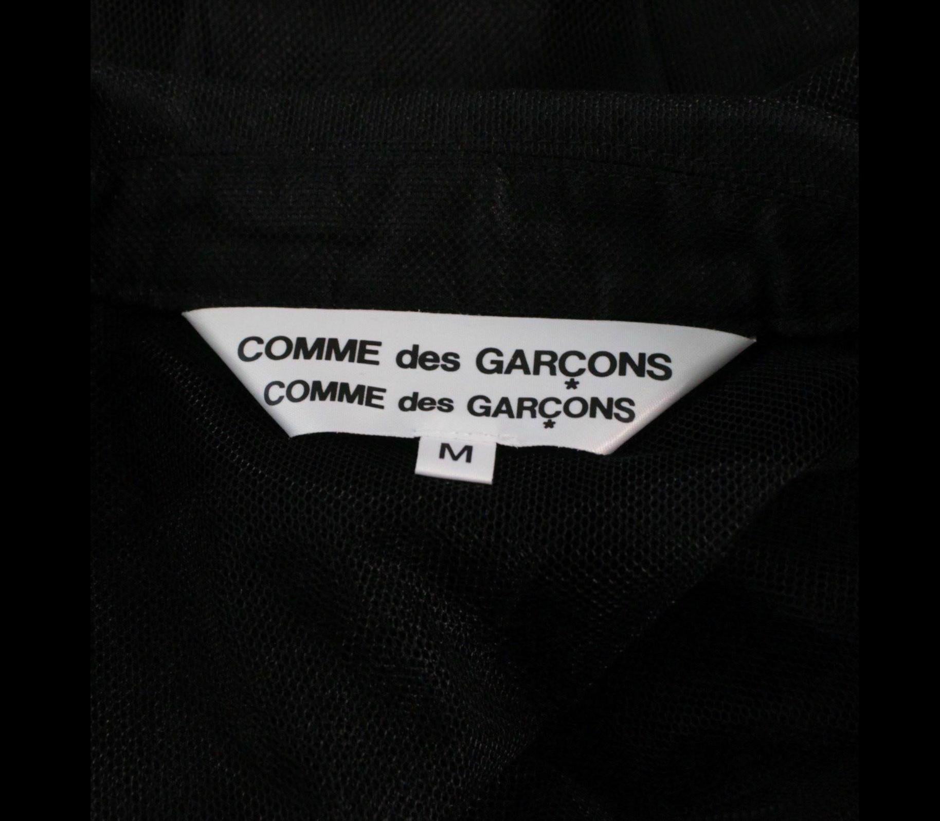 Comme Des Garçons Black Mesh Cotton Motorcycle Jacket Style 4