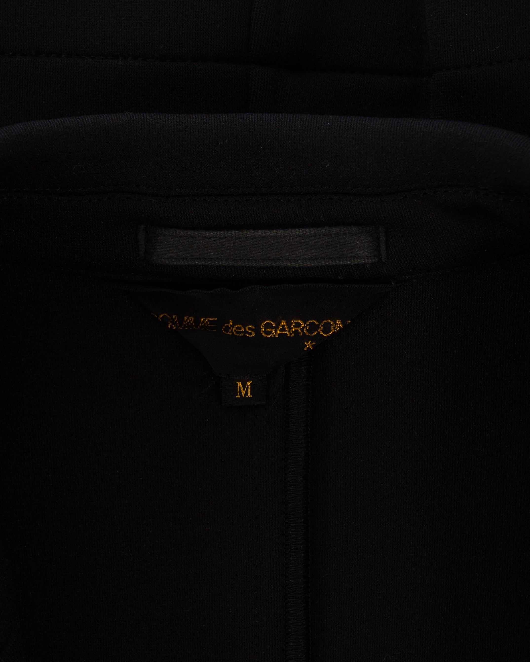 Comme des Garcons black neoprene jacket with satin brocade appliqué, fw 1990 For Sale 3
