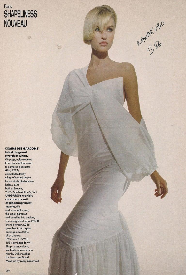 Black Comme des Garcons black nylon bias cut fishtail dress, ss 1986