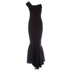 Comme des Garcons black nylon bias cut fishtail dress, ss 1986