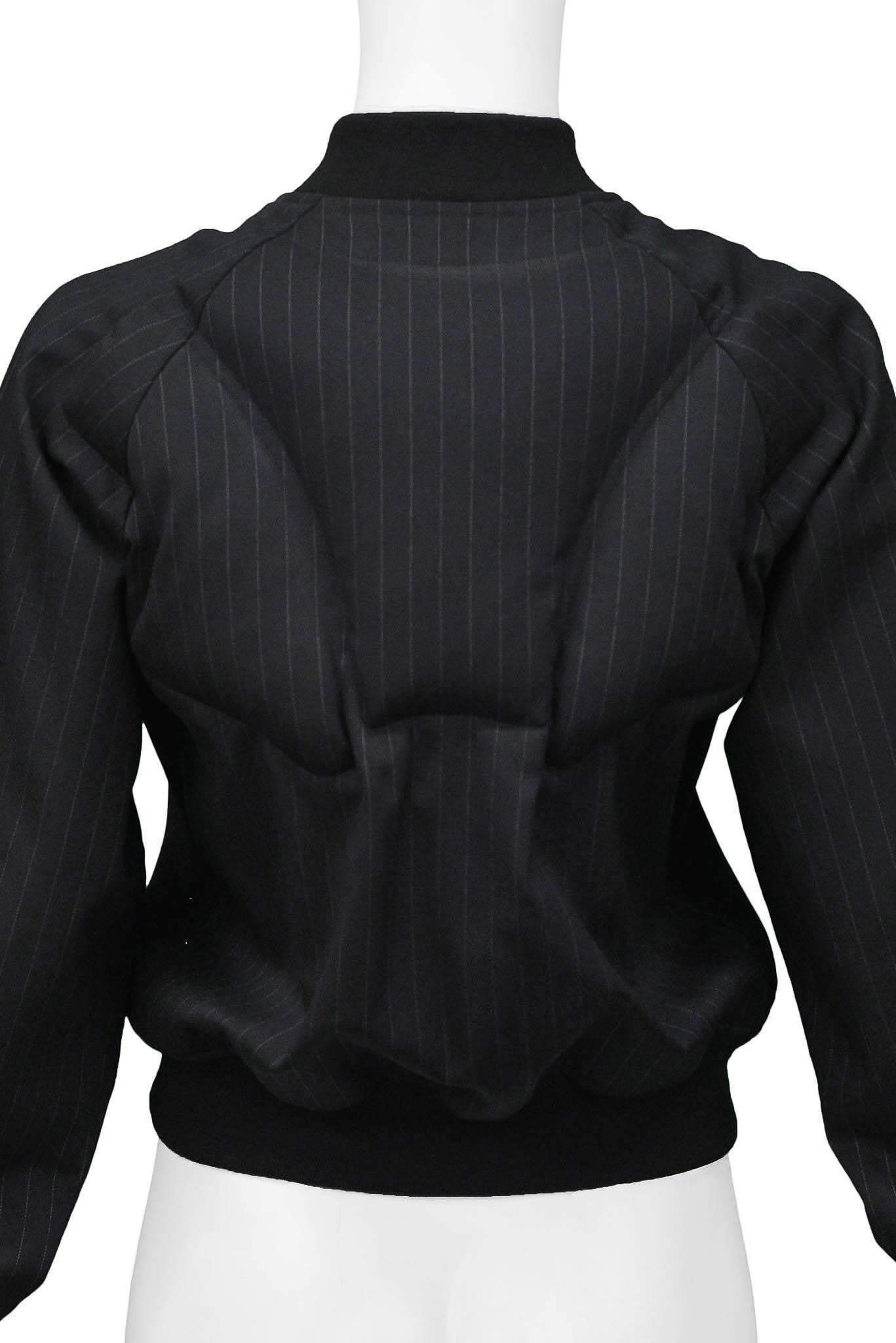 Giacca gessata imbottita nera Comme Des Garcons 2010 in vendita 1