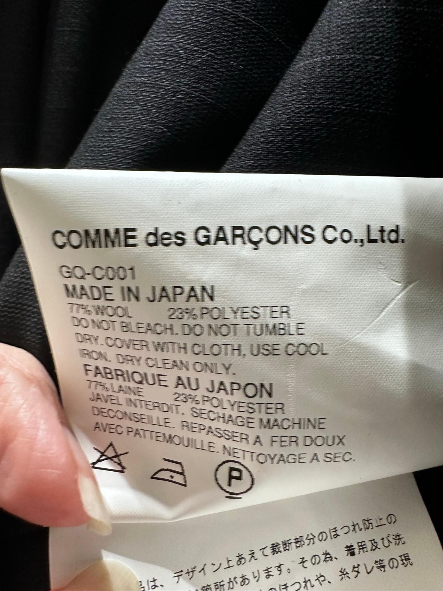 COMME DES GARCONS Black Pinstripe DECONSTRUCTED SELVEDGE COAT 2005 For Sale 11