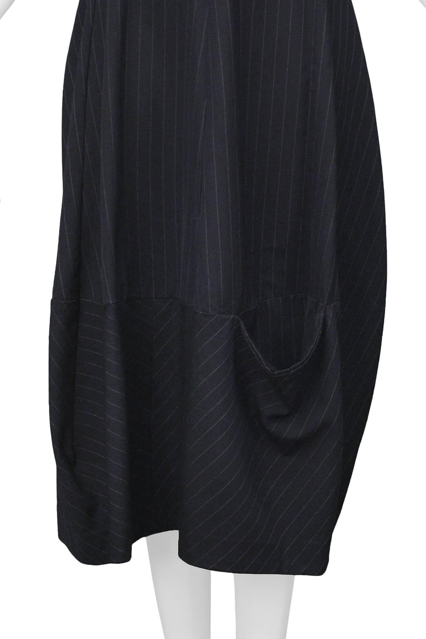 Women's or Men's Comme Des Garcons Black Pinstripe Pocket Dress 1992 For Sale