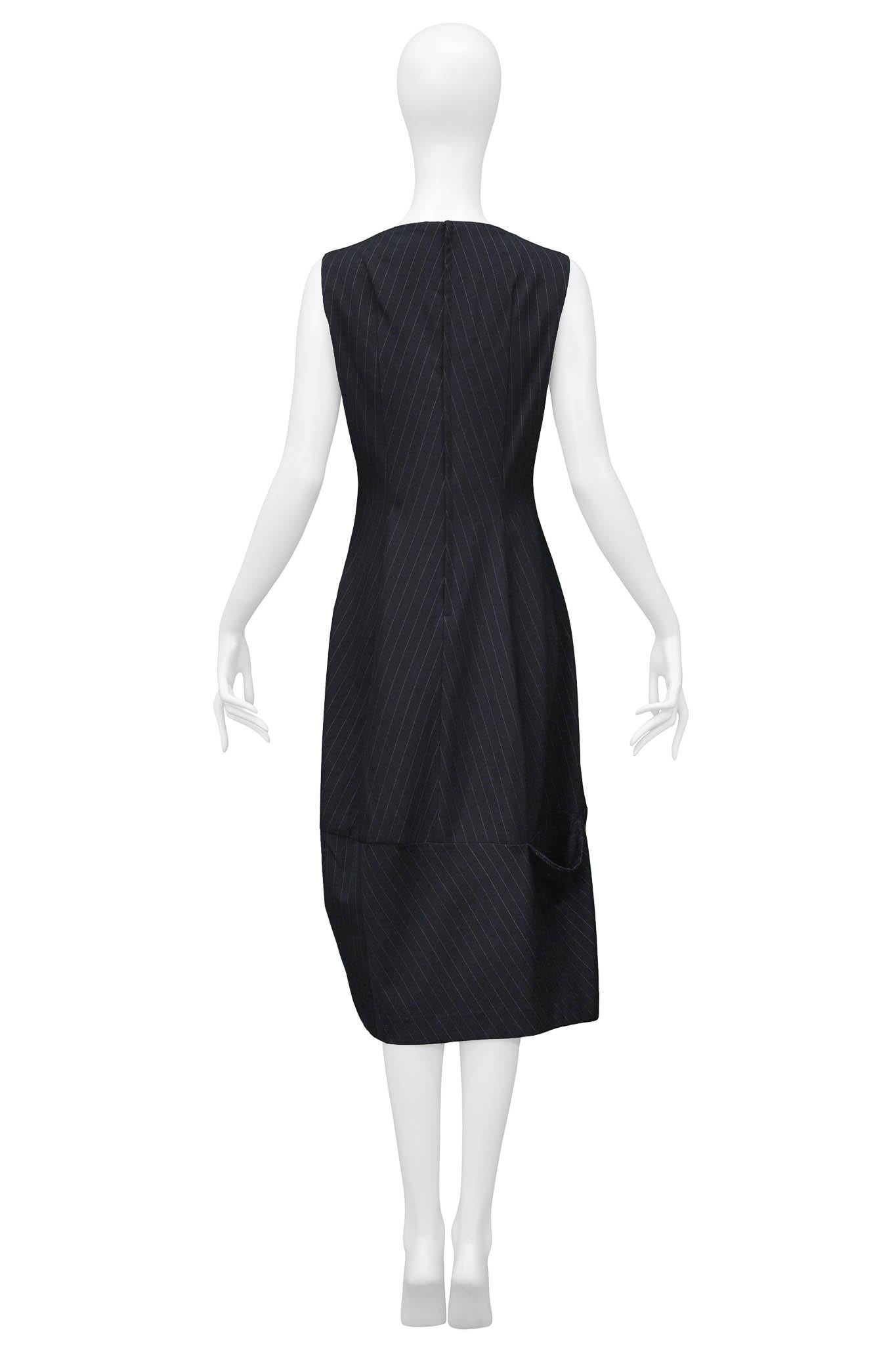 Comme Des Garcons Black Pinstripe Pocket Dress 1992 For Sale 1