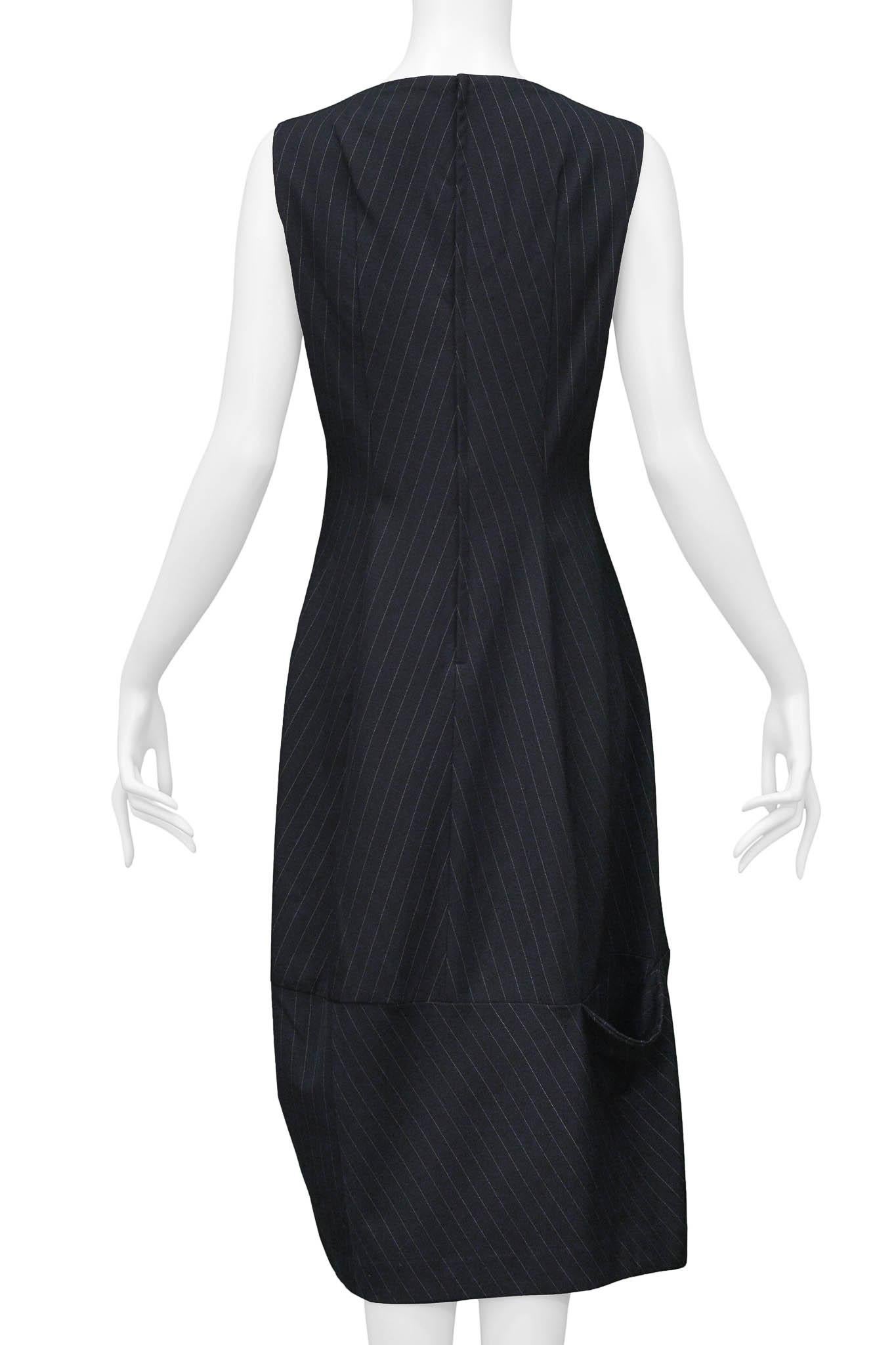 Comme Des Garcons Black Pinstripe Pocket Dress 1992 For Sale 2