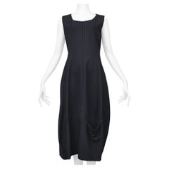 Comme Des Garcons Black Pinstripe Pocket Dress 1992