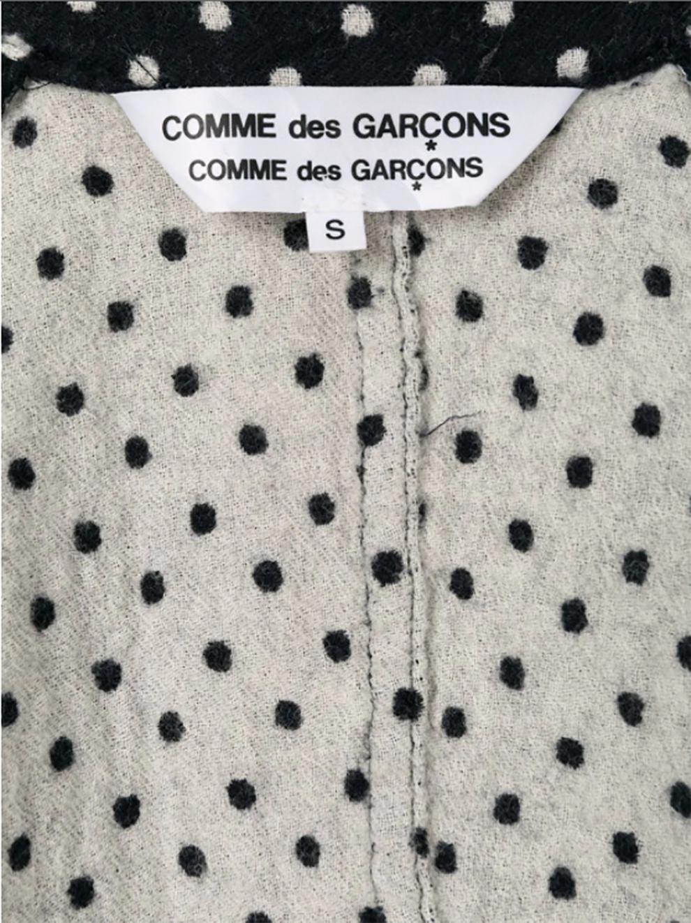 Comme Des Garcons Black Polka Dots Wool Jacket In Excellent Condition In Paris, FR