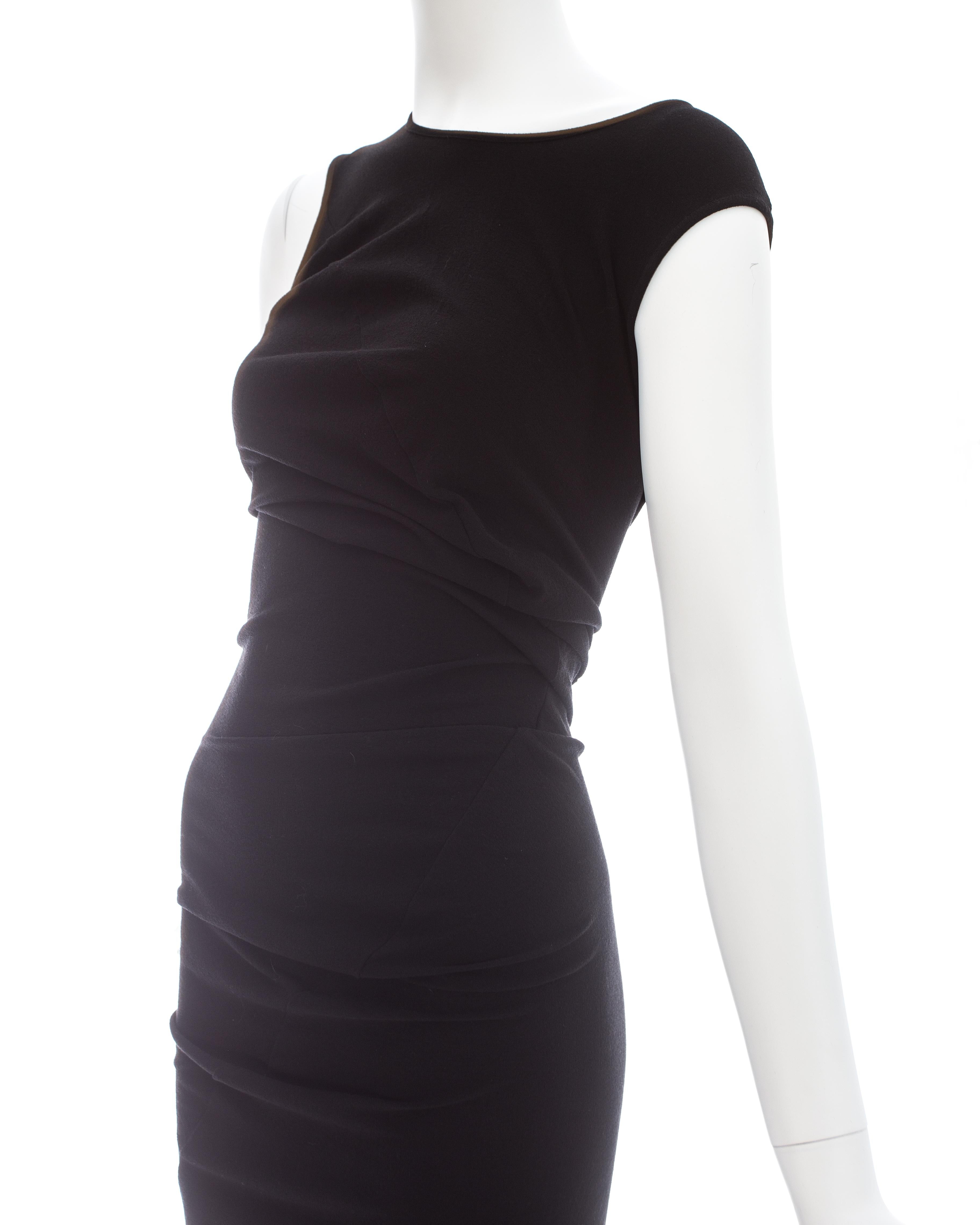 Comme des Garcons black rayon twisted bodycon dress, ss 1997 In Excellent Condition In London, London