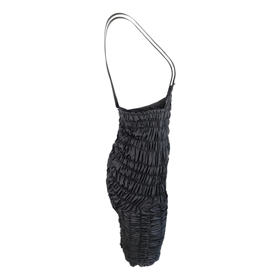 Comme Des Garçons Black Ruched Suspender Dress Circa 1989 In Good Condition For Sale In Morongo Valley, CA