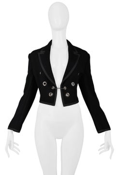 Comme Des Garcons Black Safety Pin Jacket With Grommets