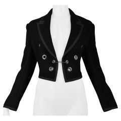 Comme Des Garcons Black Safety Pin Jacket With Grommets