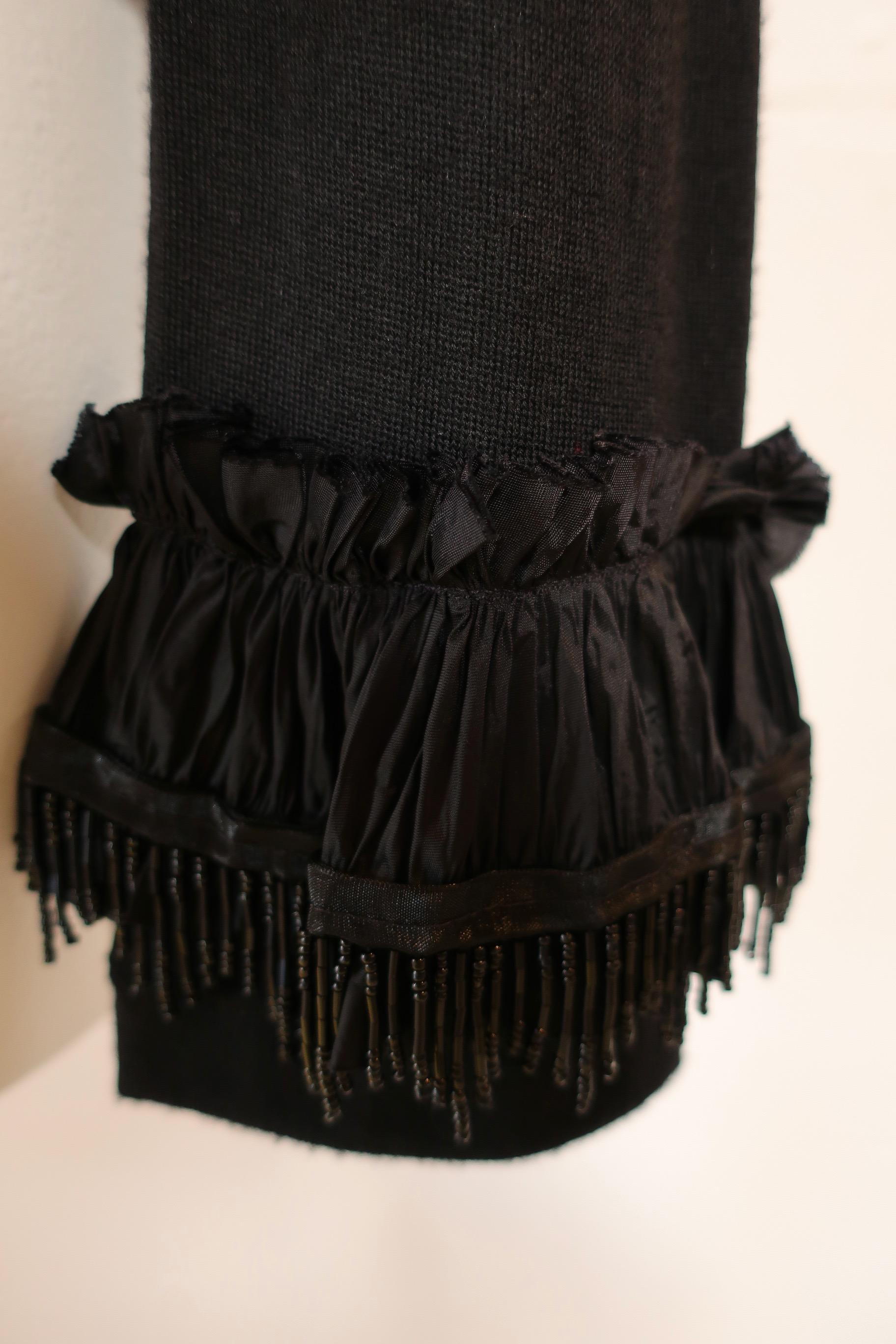 Comme des Garçons Black Sequin Embellished Long Sleeve Top For Sale 5
