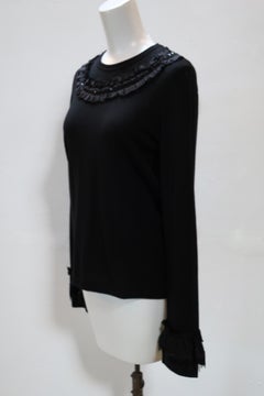 Comme des Garçons Black Sequin Embellished Long Sleeve Top