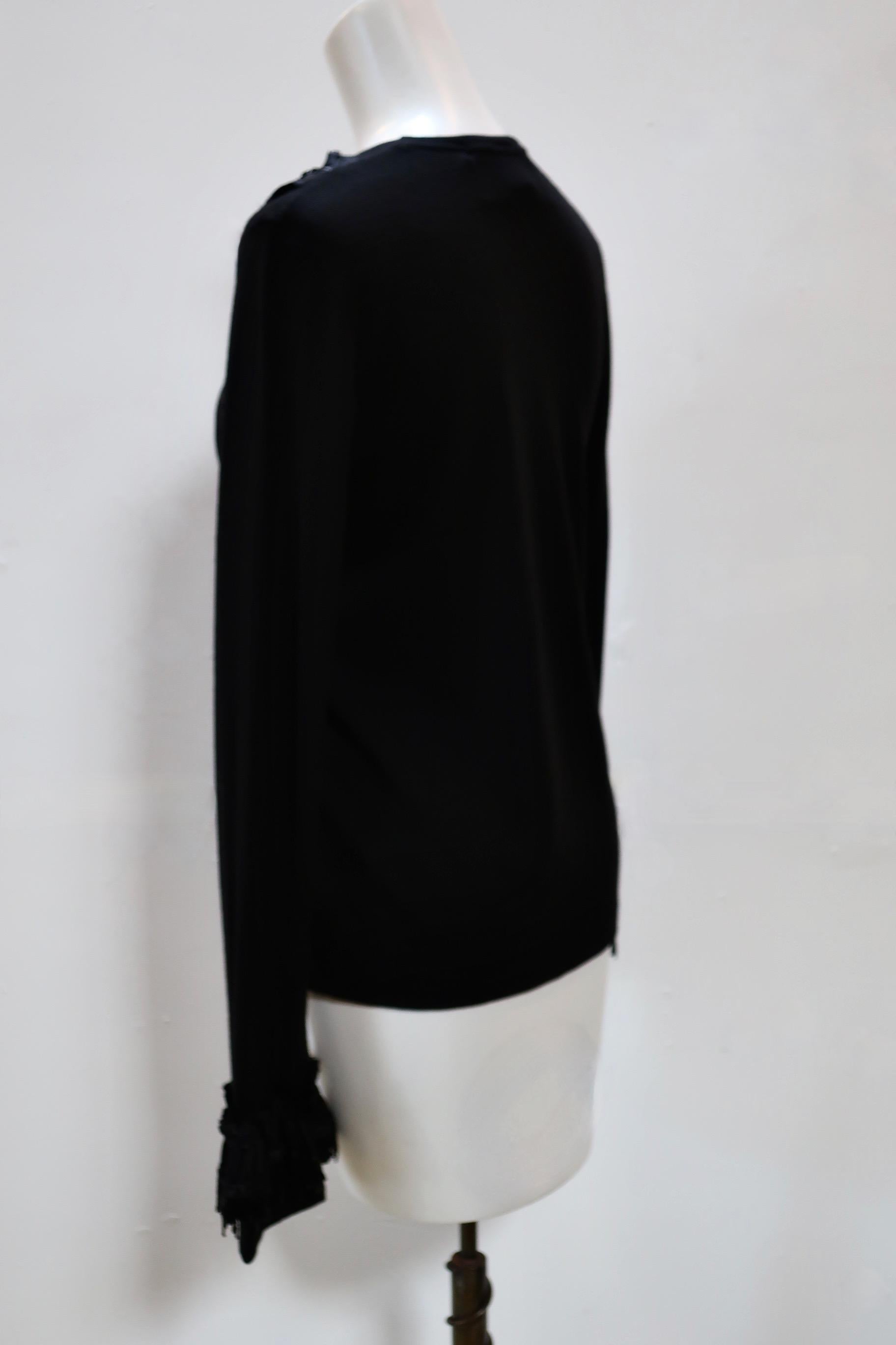 black sequin long sleeve top