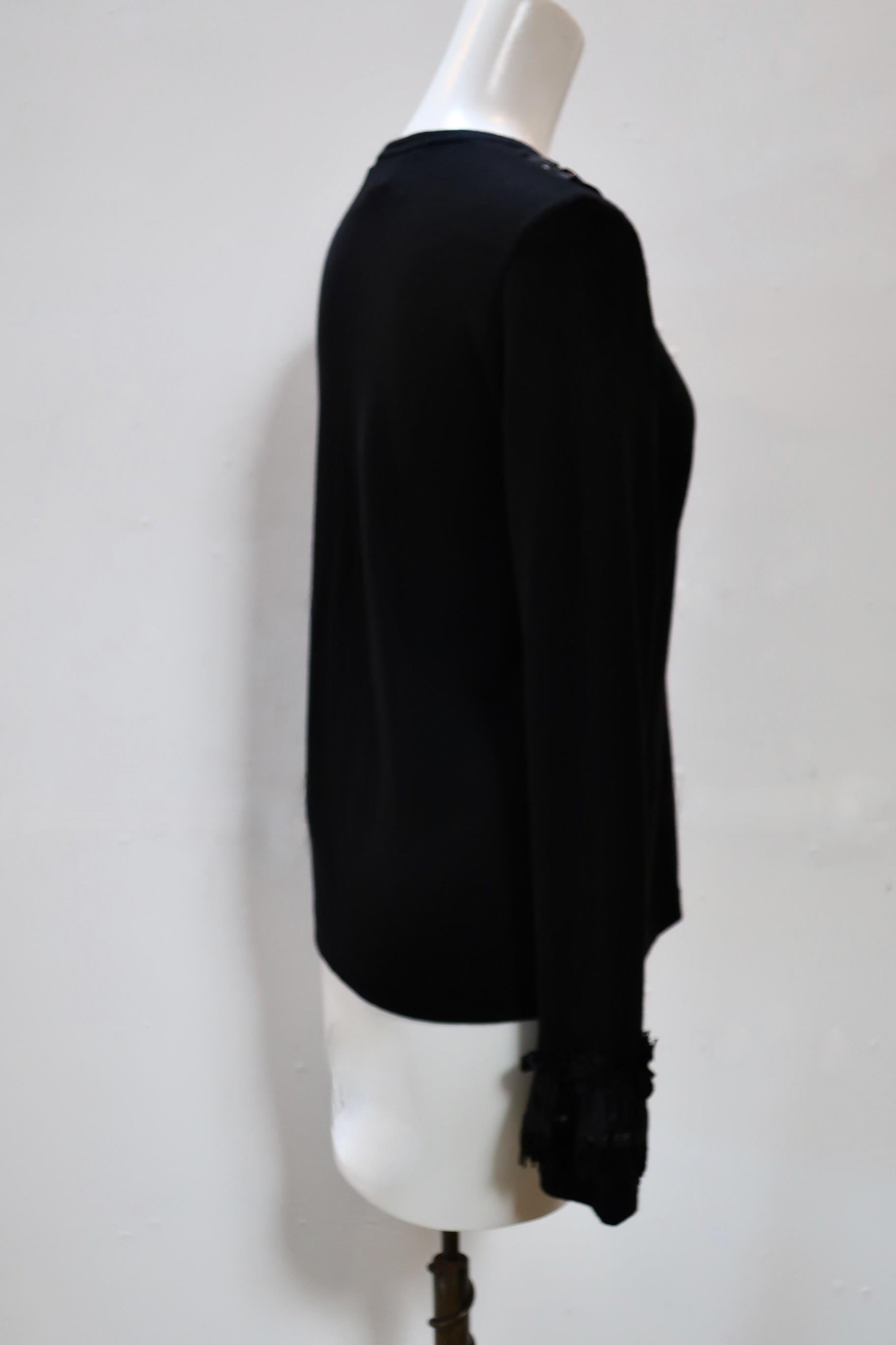 Women's Comme des Garçons Black Sequin Embellished Long Sleeve Top For Sale