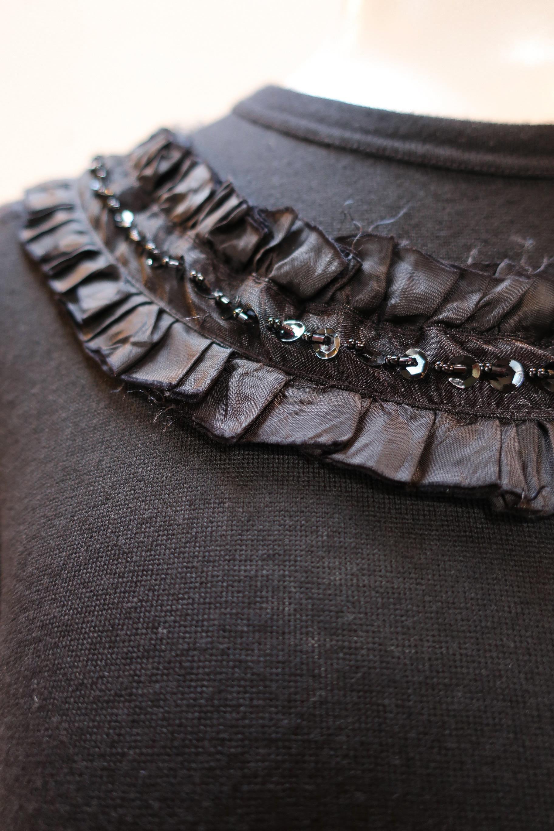 Comme des Garçons Black Sequin Embellished Long Sleeve Top For Sale 3