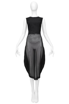 Comme Des Garcons Black Sheer Front Concept Dress 1997