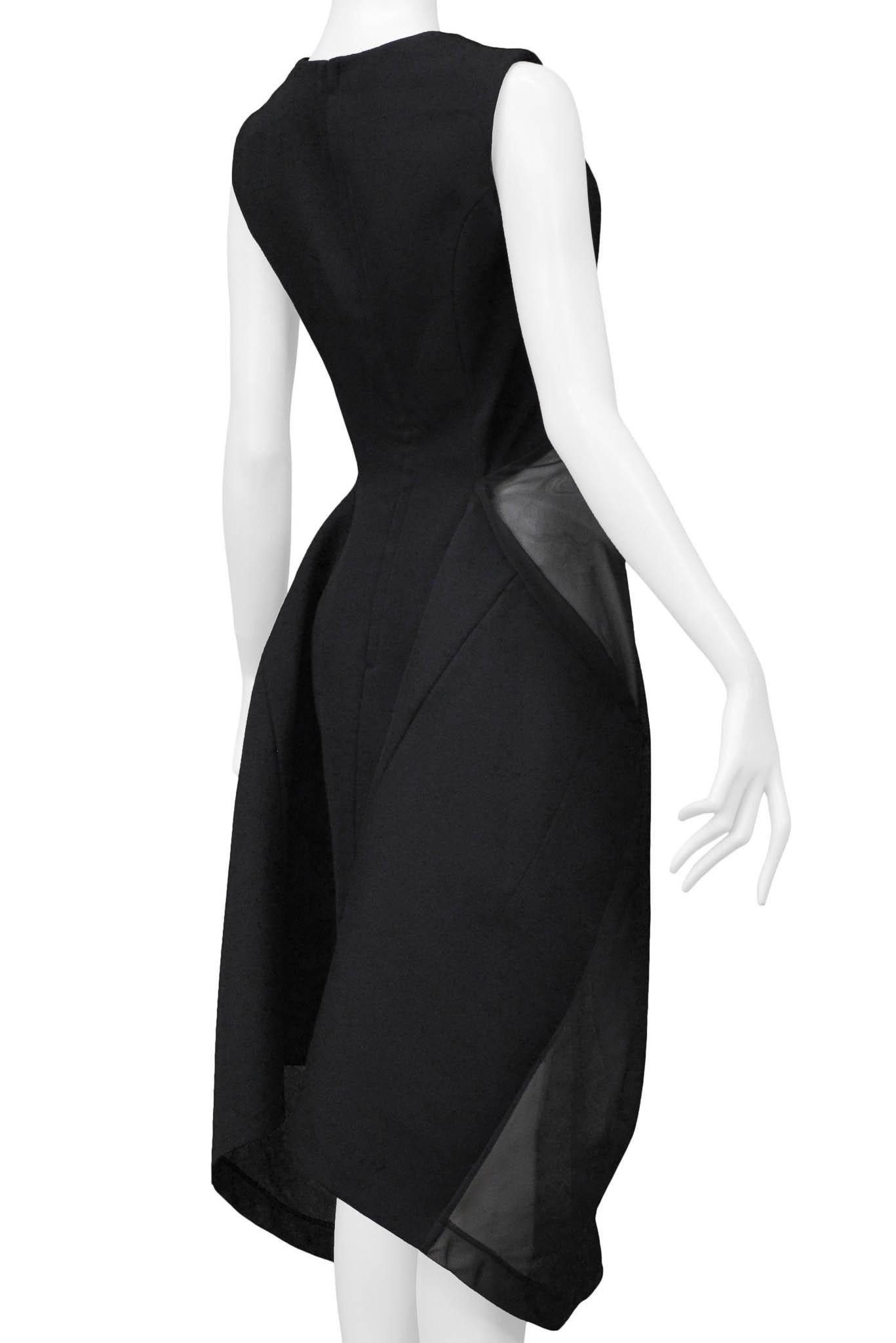 Comme Des Garcons Black Sheer Front Concept Dress 1997 For Sale 2