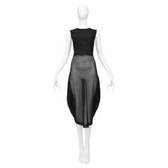 Retro Comme Des Garcons Black Sheer Front Concept Dress 1997