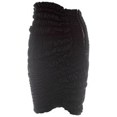 Comme des Garcons black shirred wool jersey skirt, ca. 1990
