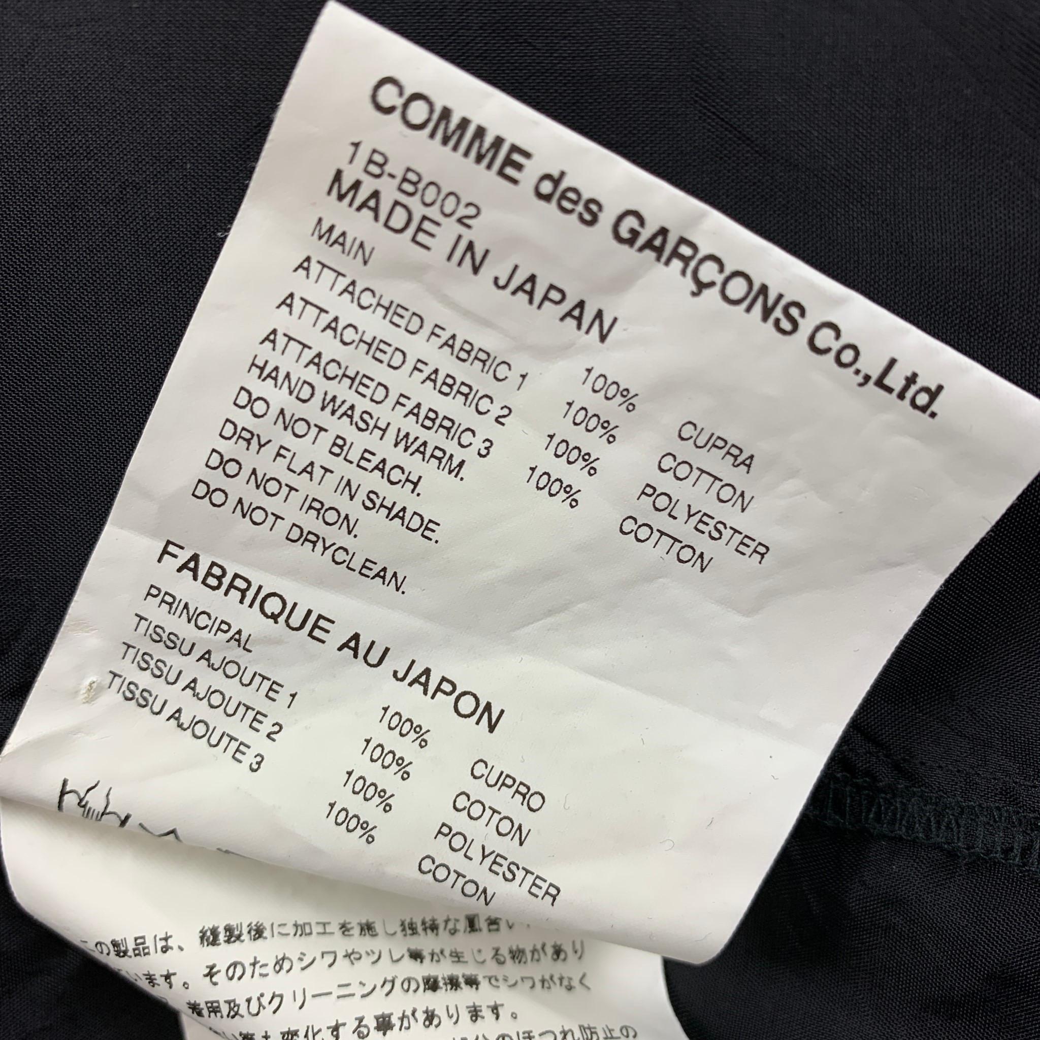 Men's COMME des GARCONS BLACK Size XL Black Mixed Fabrics Cotton Long Sleeve Shirt